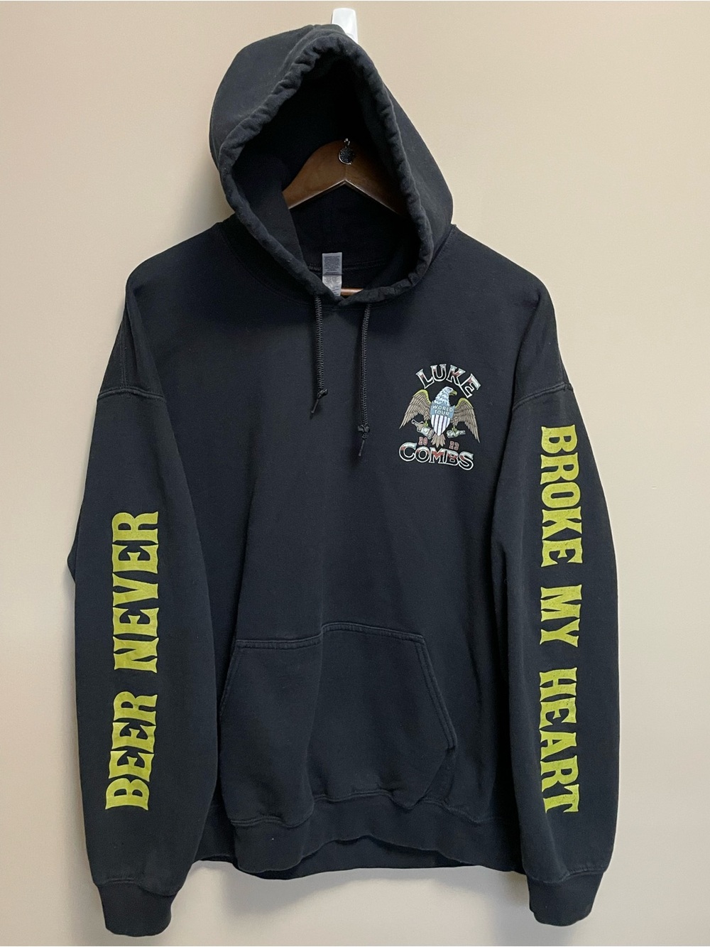 Luke Combs Beer Never. Role My Heart Tour Hoodie Men Women XL